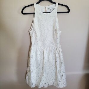 LC Lauren Conrad Garden Blooms Cream colored Lace Dress Size 10 Spring